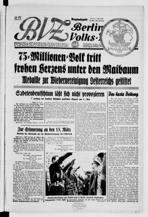 Berliner Volkszeitung vom 01.05.1938