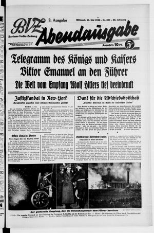 Berliner Volks-Zeitung on May 11, 1938