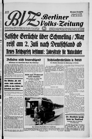 Berliner Volks-Zeitung vom 24.06.1938