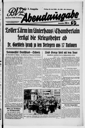 Berliner Volks-Zeitung vom 24.06.1938
