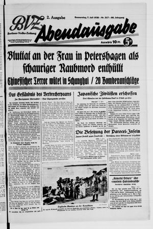 Berliner Volks-Zeitung vom 07.07.1938