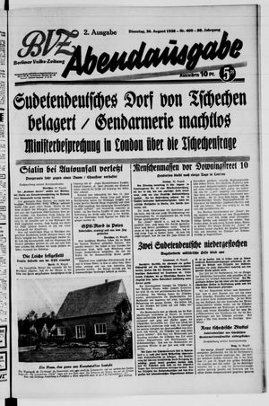Berliner Volkszeitung vom 30.08.1938