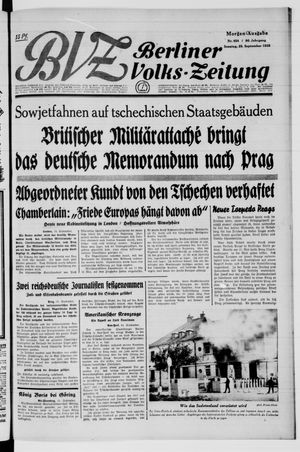 Berliner Volkszeitung vom 25.09.1938