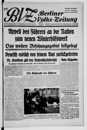 Berliner Volkszeitung vom 06.10.1938
