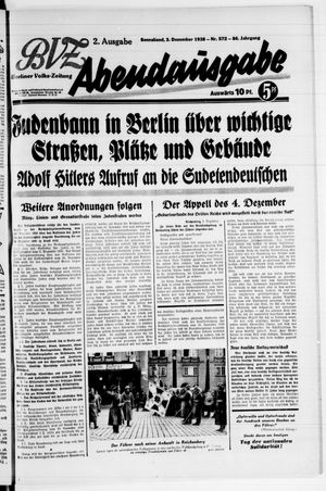 Berliner Volkszeitung vom 03.12.1938