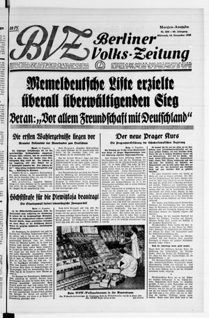 Berliner Volkszeitung vom 14.12.1938