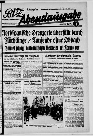 Berliner Volkszeitung vom 28.01.1939