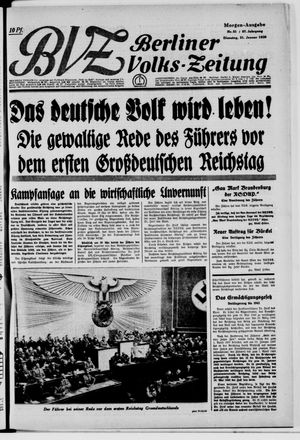 Berliner Volkszeitung on Jan 31, 1939