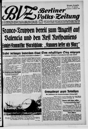 Berliner Volkszeitung on Feb 11, 1939