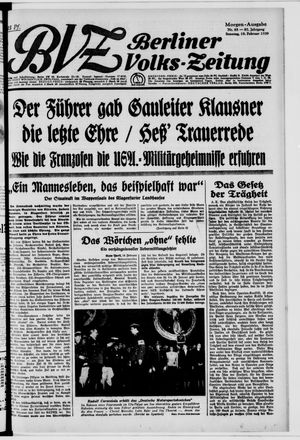 Berliner Volkszeitung on Feb 19, 1939