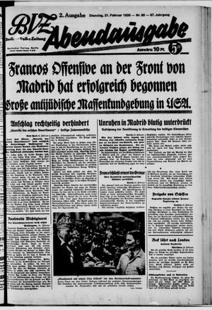 Berliner Volkszeitung on Feb 21, 1939