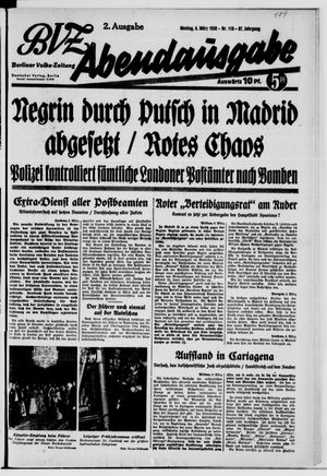 Berliner Volkszeitung vom 06.03.1939