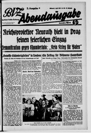 Berliner Volkszeitung on Apr 5, 1939