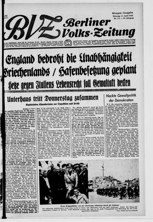 Berliner Volks-Zeitung vom 11.04.1939