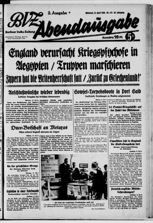 Berliner Volks-Zeitung vom 12.04.1939