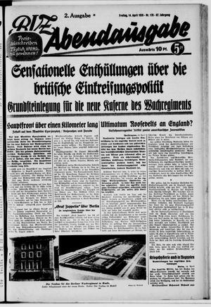 Berliner Volkszeitung vom 14.04.1939