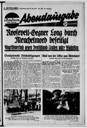 Berliner Volkszeitung vom 13.05.1939