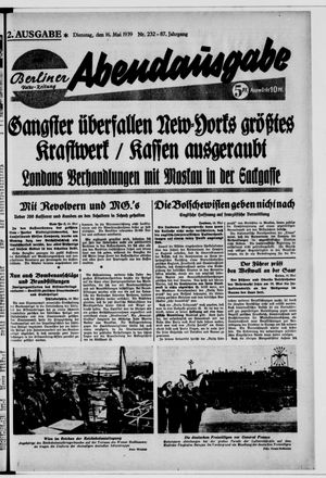 Berliner Volks-Zeitung vom 16.05.1939