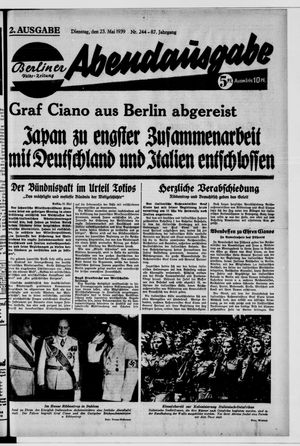 Berliner Volkszeitung vom 23.05.1939