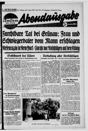 Berliner Volkszeitung vom 09.06.1939