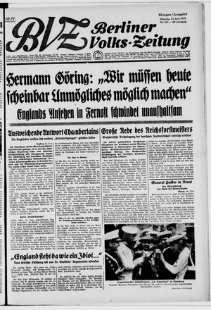 Berliner Volkszeitung vom 27.06.1939