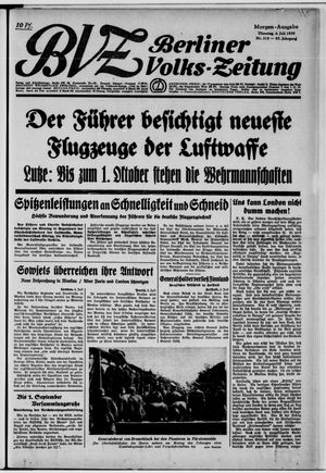 Berliner Volks-Zeitung vom 04.07.1939