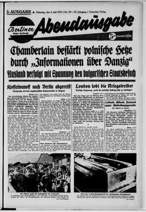 Berliner Volks-Zeitung vom 04.07.1939