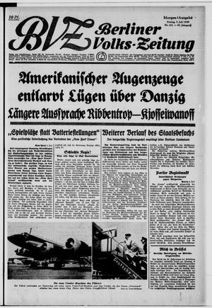 Berliner Volkszeitung vom 07.07.1939