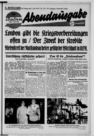 Berliner Volkszeitung vom 07.07.1939