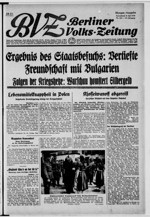Berliner Volkszeitung vom 08.07.1939