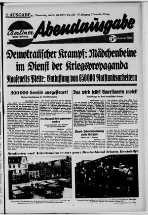 Berliner Volkszeitung vom 13.07.1939