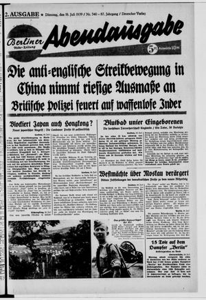 Berliner Volks-Zeitung vom 18.07.1939