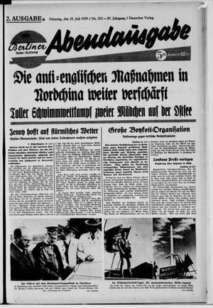 Berliner Volks-Zeitung vom 25.07.1939