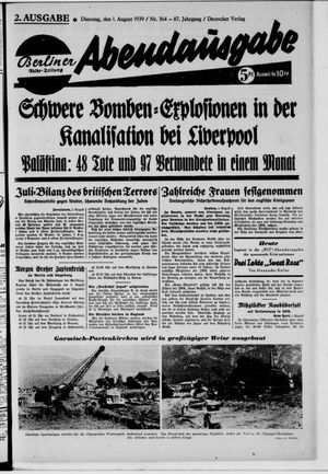 Berliner Volkszeitung vom 01.08.1939