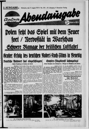 Berliner Volkszeitung vom 09.08.1939