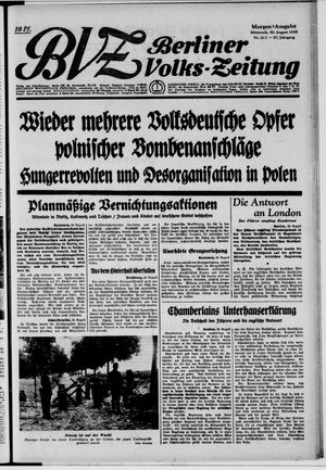 Berliner Volkszeitung on Aug 30, 1939