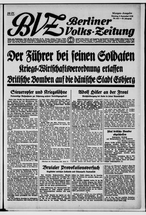 Berliner Volkszeitung vom 05.09.1939
