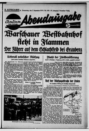 Berliner Volks-Zeitung vom 07.09.1939