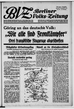 Berliner Volkszeitung vom 10.09.1939