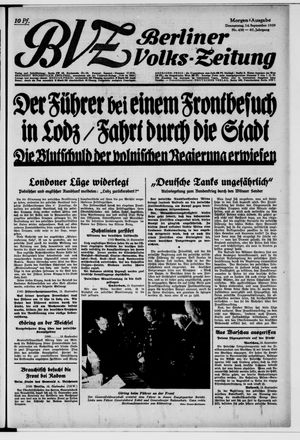 Berliner Volkszeitung vom 14.09.1939