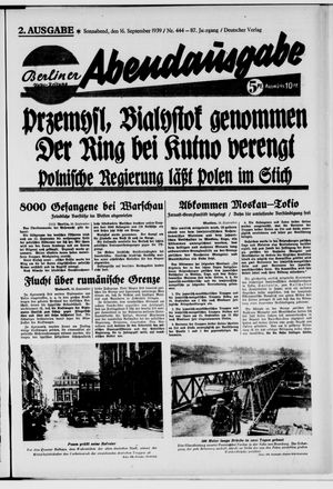 Berliner Volkszeitung vom 16.09.1939