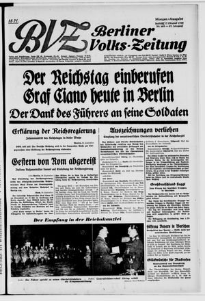 Berliner Volkszeitung vom 01.10.1939