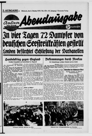 Berliner Volkszeitung vom 04.10.1939