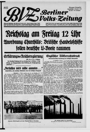 Berliner Volks-Zeitung vom 05.10.1939