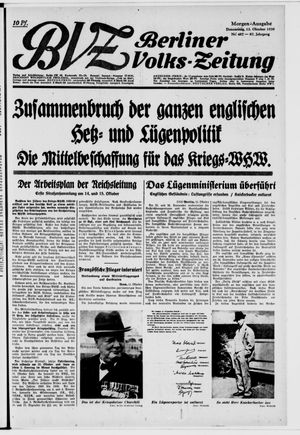 Berliner Volkszeitung vom 12.10.1939