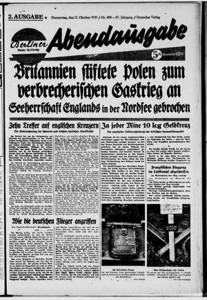 Berliner Volkszeitung vom 12.10.1939