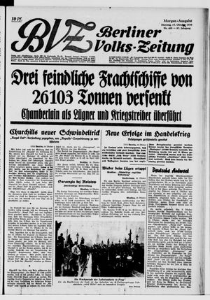 Berliner Volkszeitung vom 17.10.1939