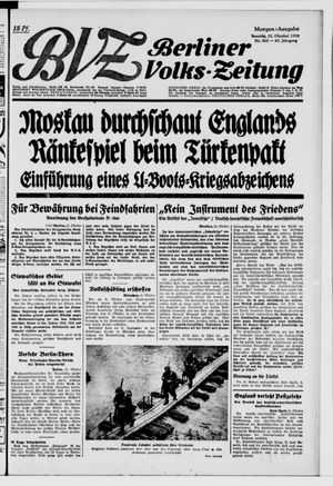 Berliner Volkszeitung vom 22.10.1939