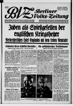 Berliner Volkszeitung vom 31.10.1939