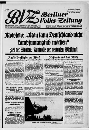 Berliner Volkszeitung vom 02.11.1939